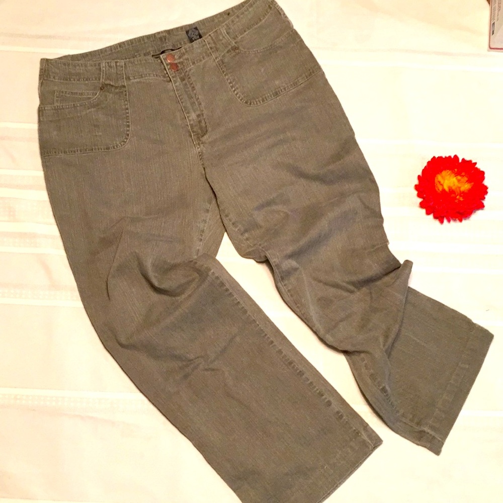 Venezia Pants Jeans Plus Size 18 Olive